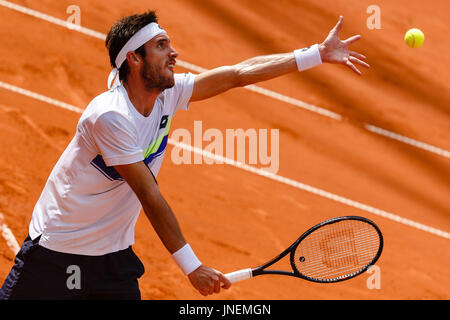 Hambourg, Allemagne, 30 juillet 2017 : joueur argentin Leonardo Mayer en action pendant la finale unique mens contre l'allemand Florian Mayer au German Open 2017 au Hambourg Rothenbaum. Crédit : Frank Molter/Alamy Live News Banque D'Images