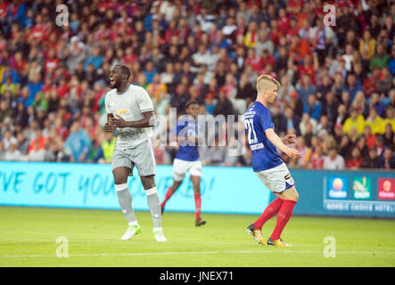 Oslo, Norvège. 30 juillet, 2017. Norvège, Oslo - 30 juillet 2017. Romelu Lukaku de Manchester United Football club vu pendant le match amical entre Manchester United et Vålerenga à Ullevaal Stadion. Gonzales : Crédit Photo/Alamy Live News Banque D'Images