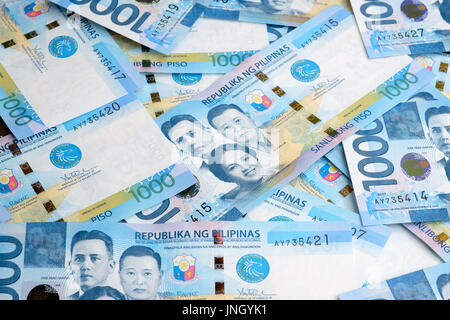 Philippines pesos en milliers de valeur des billets de banque Banque D'Images