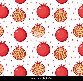 Modèle sans couture de grenade. Fruits d'arrière-plan sans fin, grenat texture. Arrière-plan de fruits. Vector illustration. Illustration de Vecteur