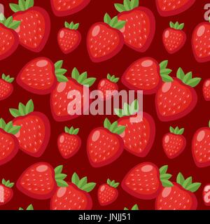 Modèle sans couture fraise. Berry, l'arrière-plan sans fin de texture. Arrière-plan de fruits. Vector illustration. Illustration de Vecteur