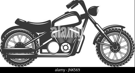 Moto isolé sur fond blanc. Éléments de conception pour le label, logo, emblème, signe, d'un insigne. Vector illustration Illustration de Vecteur