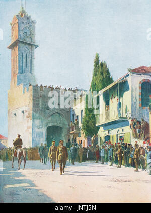 Général Allenby entrant dans Jérusalem à la porte de Jaffa, le 11 décembre, 1917 Banque D'Images