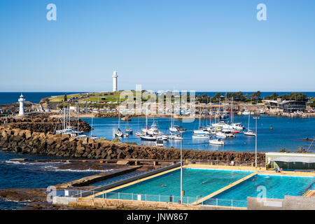 Le port et le phare Wollongong, New South Wales Australie Banque D'Images