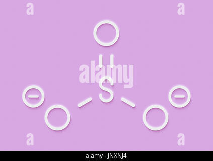 L'anion sulfite, structure chimique. Les sels de sulfite sont communs les additifs alimentaires. Formule topologique. Banque D'Images
