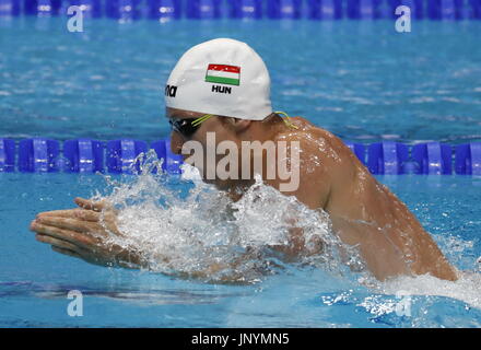 Budapest. 30 juillet, 2017. David Verraszto de Hongrie fait concurrence au cours men's 400m quatre nages natation à la 17e finale des Championnats du Monde FINA à Budapest, Hongrie le 30 juillet 2017. Credit : Ding Xu/Xinhua/Alamy Live News Banque D'Images