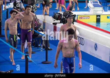 Budapest, Hongrie. 28 juillet, 2017. Groupe de l'équipe du Japon (JPN) Natation : 17e Championnats du monde FINA 2017 Budapest Men's 4x200m relais nage libre finale à l'Arène Duna à Budapest, Hongrie . Credit : Enrico Calderoni/AFLO SPORT/Alamy Live News Banque D'Images