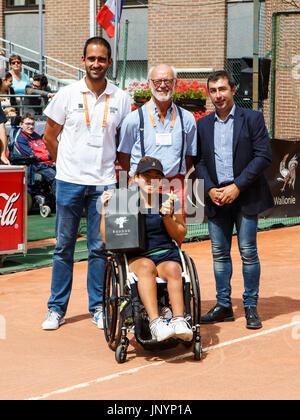 Namur, Belgique. 30 juillet, 2017. Kamiji yui (JPN) remporte l'unique des femmes au cours du 30e tournoi de tennis en fauteuil roulant belge le 30/07/2017 à Namur (TC Géronsart). © Frédéric de Laminne Banque D'Images