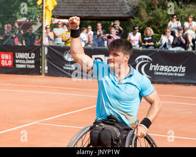 Namur, Belgique. 30 juillet, 2017. Gustavo Fernandez (ARG) remporte la finale contre Nicolas Peifer (FRA) lors de la 30e tournoi de tennis en fauteuil roulant belge le 30/07/2017 à Namur (TC Géronsart). © Frédéric de Laminne Banque D'Images