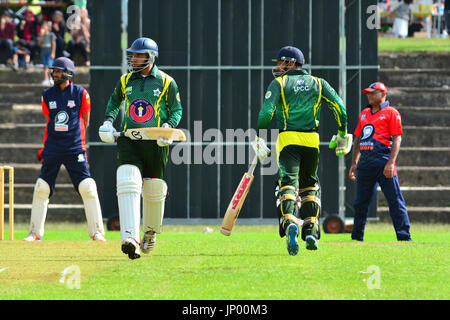 Luton, Royaume-Uni. 31 juillet, 2017. Bedfordshire, Royaume-Uni. XI International Cricket Jouer contre Luton pakistanais à Wardown Park à Luton, Bedfordshire, Royaume-Uni. Banque D'Images