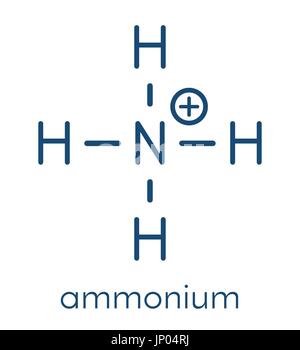 Cation ammonium. Forme protonée de l'ammoniac. Formule topologique. Illustration de Vecteur