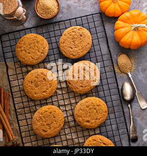 Fall the snickerdoodle cookies à la citrouille et la cannelle passage tourné Banque D'Images