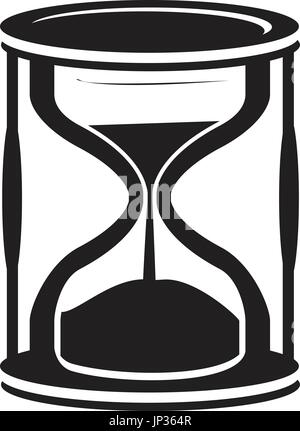 L'icône de sablier noir isolé sur fond blanc. Illustration de Vecteur