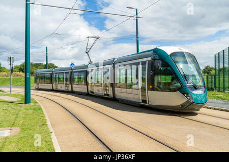 Nottingham Express Transit, connu sous le nom de tramway de Nottingham, Nottingham, England, UK Banque D'Images