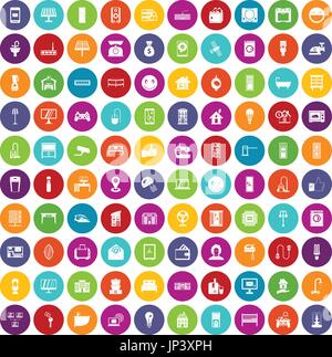 100 smart house icons set color Illustration de Vecteur