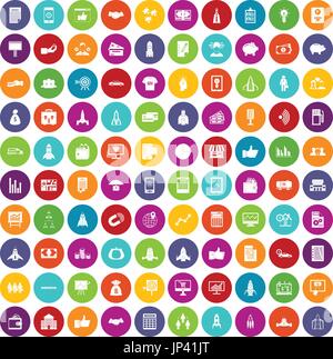 100 icônes de démarrage couleur Illustration de Vecteur