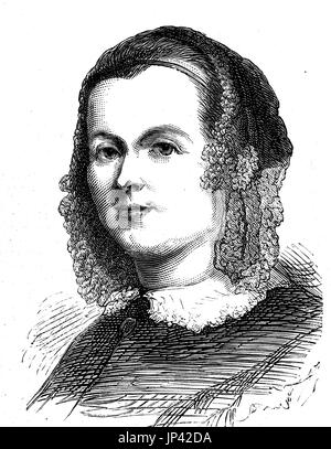 Caroline Chisholm, le 30 mai 1808 - 25 mars 1877, était un humanitaire. Elle est devenue un saint le 16 mai dans le calendrier des saints de l'église de l'Angleterre, l'amélioration numérique reproduction d'une gravure sur bois à partir de la publication de l'année 1888 Banque D'Images