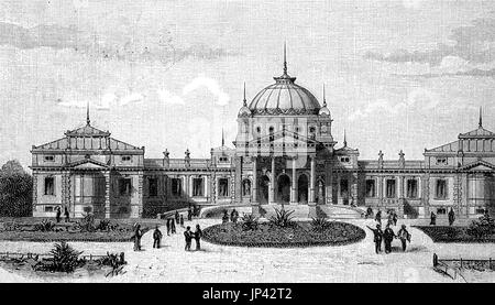 La Kaiser-Wilhelms-Bad est un bâtiment à Bad Homburg vor der Hoehe, l'Allemagne, l'amélioration numérique reproduction d'une gravure sur bois à partir de la publication de l'année 1888 Banque D'Images