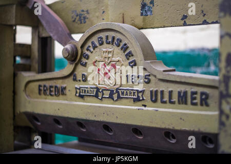 Certains équipements d'impression ancienne impressionnant sur l'affichage au Musée industriel à Bradford, West Yorkshire Banque D'Images