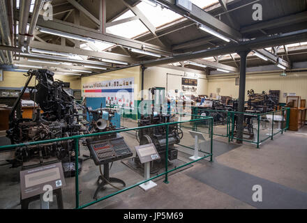 Certains équipements d'impression ancienne impressionnant sur l'affichage au Musée industriel à Bradford, West Yorkshire Banque D'Images