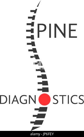 Diagnostic de la colonne vertébrale avec logotype signe la douleur Illustration de Vecteur
