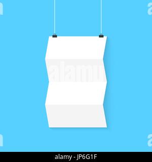 Panneaux suspendus affiche sur fond bleu Illustration de Vecteur