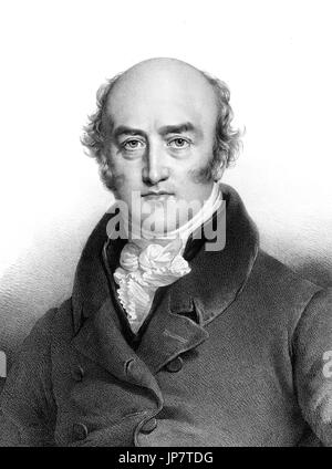 George Canning (1770-1827), portrait de la plus courte desservant la Premier Ministre . Lithographie de Charles Étienne Pierre Motte, d'après une peinture par Henri Grevedon, 1827 Banque D'Images