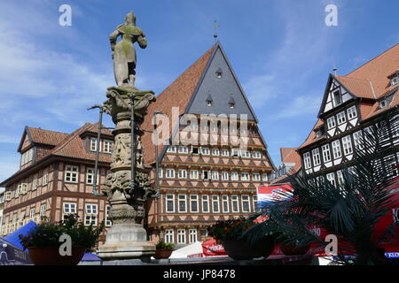 Knochenhaueramtshaus, Hildesheim, Basse-Saxe, Allemagne Allemagne | Salle des boulangers et des bouchers' Guild Hall à la place du marché, Knochenhaueramtshaus, Banque D'Images