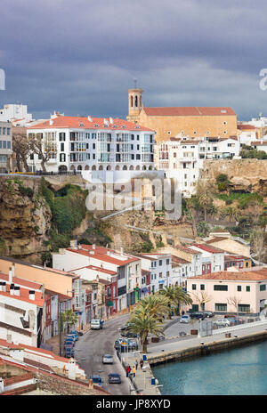 Espagne Baléares, l'île de Minorque, Mao sur les toits de la ville, Banque D'Images