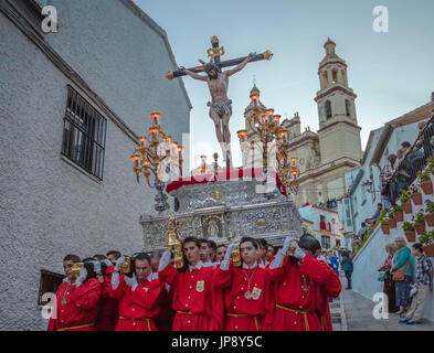 Espagne, Andalousie, Cadix Région Province, ville Olvera, défilé Jeudi Saint Banque D'Images