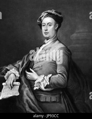 George Frideric Handel (ou Frederick) (1685-1759), une gravure de 1821 C Turner à partir d'un portrait par William Hogarth Banque D'Images