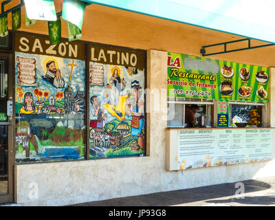 Restauration rapide et Restaurant, Calle Ocho, Miami, Floride, USA Banque D'Images