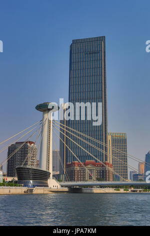 La Chine, Shanghai, Chingfen, pont de la rivière Hai Banque D'Images