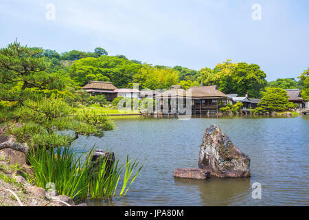 Le Japon, la Province de Shiga, maisons de thé, Ville Hikone Banque D'Images