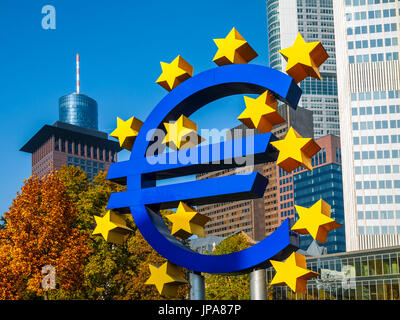 Signe Euro, Frankfurt am Main, Allemagne Banque D'Images