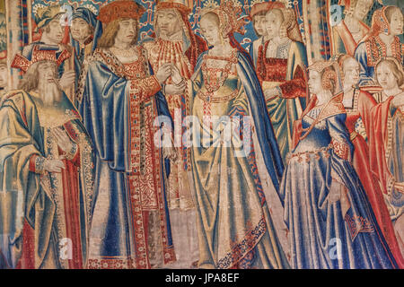 L'Angleterre, Kent, Hever, Hever Castle, tapisserie représentant Anne Boleyn Banque D'Images