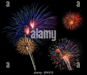 Le 4 juillet, Fireworks, Miami, Floride, USA Banque D'Images