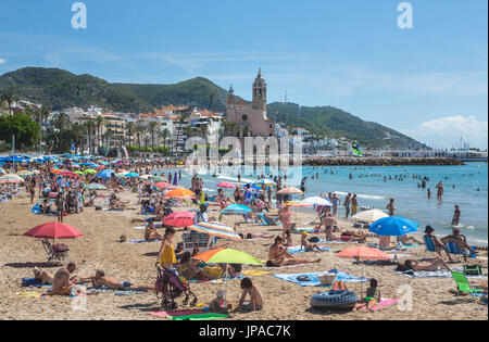 L'Espagne, la Catalogne, Sitges Ville, Vieille Ville Banque D'Images