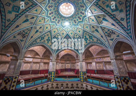 L'Iran, Kashan, ville Hammam Sultan Ahmad Mir (maison), baignoire, Banque D'Images