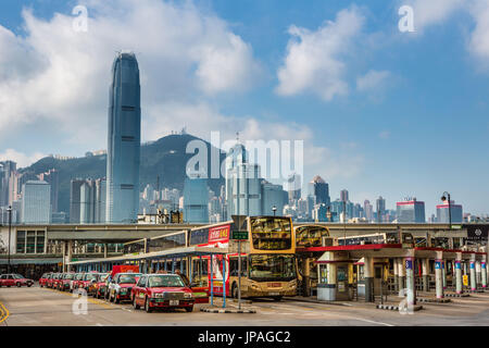 La ville de Hong Kong, Kowloon , Star Ferry Terminal de Bus Banque D'Images