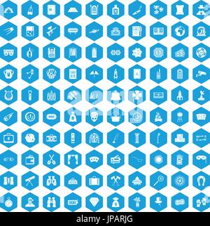 100 jeux adultes icons set blue Illustration de Vecteur