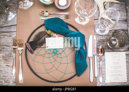 Bien-table, décoration de mariage indien, à Banque D'Images