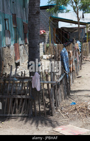 Maisons de la ville de Kampung Rinca, Komodo, Indonésie, l'UNESCO, patrimoine mondial Banque D'Images