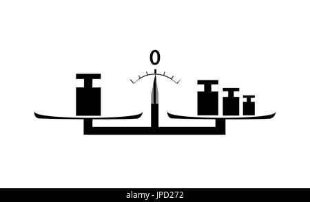 Télévision avec les poids de la machine de pondération noir sur fond blanc isolé. Illustration de Vecteur