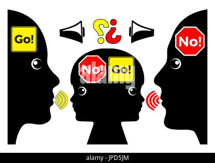 Enfant se confondre par opposition à l'ordre de ses parents Banque D'Images