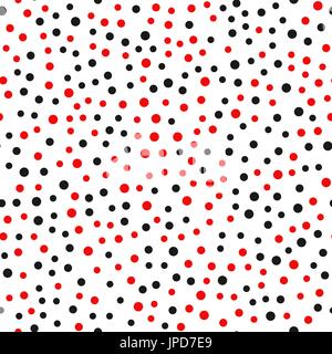 Motif Dots Rouge Fond noir chaotique Illustration de Vecteur