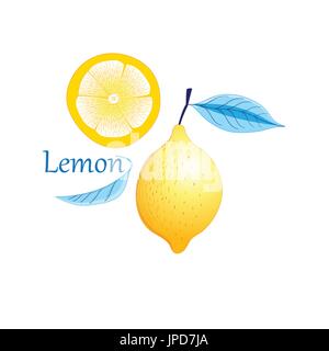 Vecteur fruit citron jaune Illustration de Vecteur