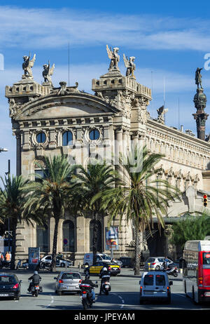 Ancien Custom House, Port Vell, Barcelone, Espagne. Banque D'Images