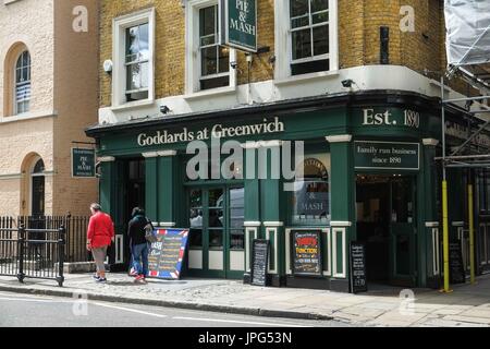 Tarte Goddards et Mash Shop,du sud - East London Greenwich Banque D'Images