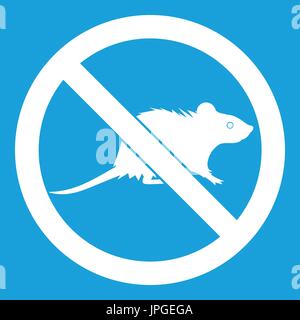 Aucune icône de signe rat blanc Illustration de Vecteur
